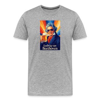Ludwig van Beethoven - T-shirt bio Premium Homme - gris chiné - Devant - Damien (186cm)