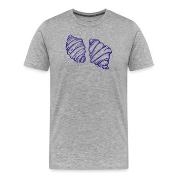 Duo Croissant in Indigo - Männer Premium Bio T-Shirt - Grau meliert - Vorne - Damien (186cm)