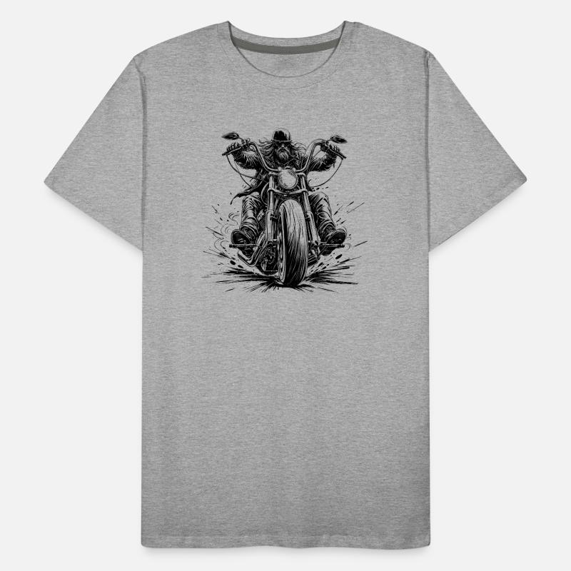 Chopperfahrer frontal im Comic-Stil Männer Premium Bio T-Shirt