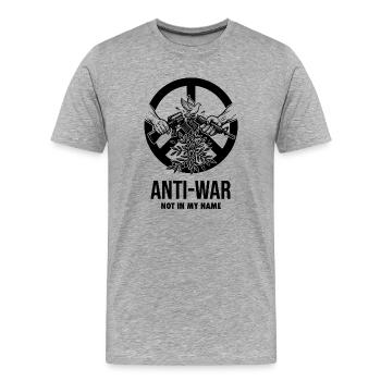 Anti-War Not In My Name - Peace Activist - Men's Premium Organic T-Shirt - heather grey - Front - Damien (186cm)