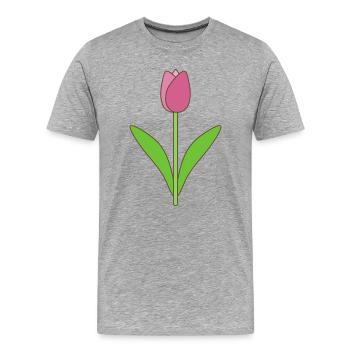 Tulip Bloom Rose - T-shirt bio Premium Homme - gris chiné - Devant - Damien (186cm)