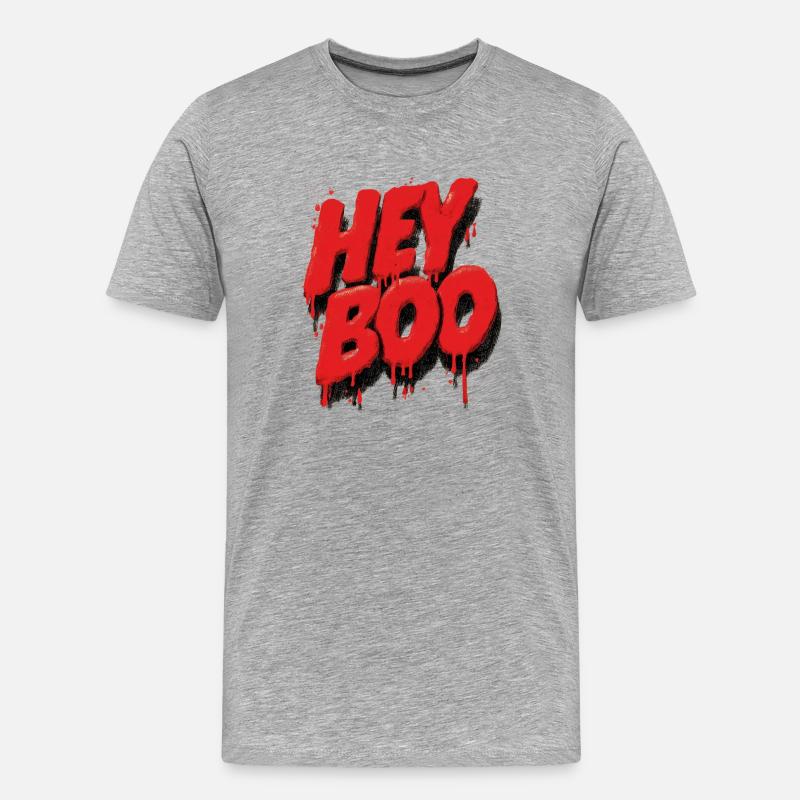 Hey Boo Graffiti - Männer Premium Bio T-Shirt - Grau meliert