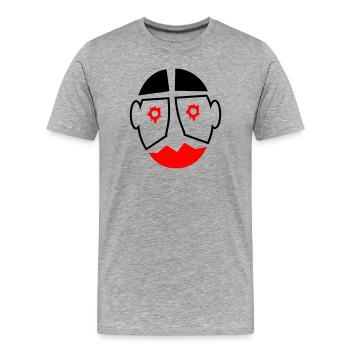Halloween Carnival Clown Mask Motif - Men's Premium Organic T-Shirt - heather grey - Front - Damien (186cm)