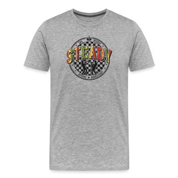 Steady Ska Reggae Circle Logo - Männer Premium Bio T-Shirt - Grau meliert - Vorne - Damien (186cm)