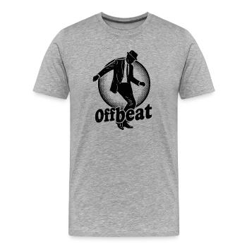 Offbeat in a suit - Men's Premium Organic T-Shirt - heather grey - Front - Damien (186cm)