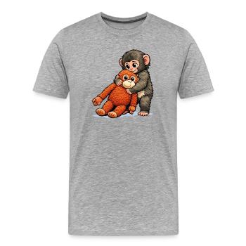 Affenbaby Punch - Männer Premium Bio T-Shirt - Grau meliert - Vorne - Damien (186cm)