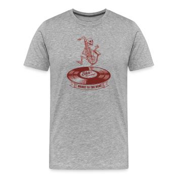 Ska Skeleton sur vinyle - Ska Recordings - Danse - T-shirt bio Premium Homme - gris chiné - Devant - Damien (186cm)