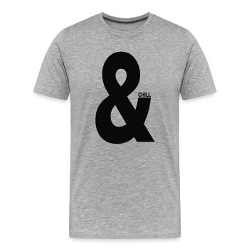 And & Chill Typography Minimal - Men's Premium Organic T-Shirt - heather grey - Front - Damien (186cm)
