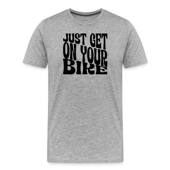 JUST YOUR BIKE - Männer Premium Bio T-Shirt - Grau meliert - Vorne - Damien (186cm)