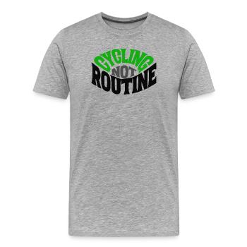 CYCLING ROUTINE - Männer Premium Bio T-Shirt - Grau meliert - Vorne - Damien (186cm)