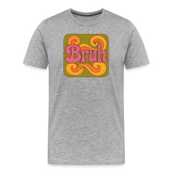 Bruh Psychedelic Swirl - T-shirt bio Premium Homme - gris chiné - Devant - Damien (186cm)