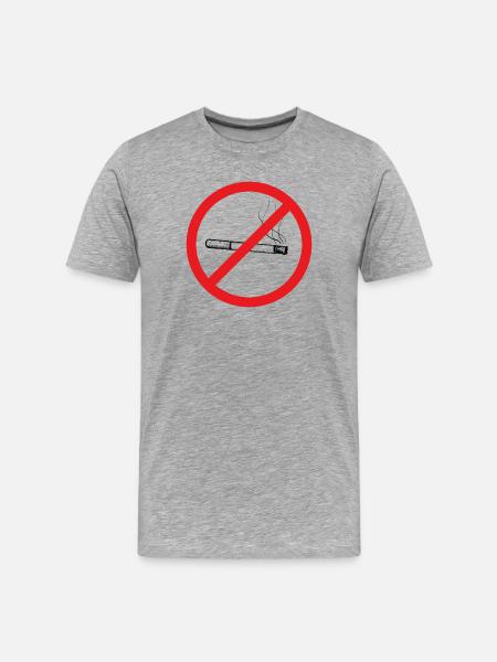 Nichtraucher Zeichen - Illustration - Männer Premium Bio T-Shirt - Grau meliert