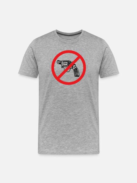 Waffenverbot Friedenszeichen - Illustration - Männer Premium Bio T-Shirt - Grau meliert