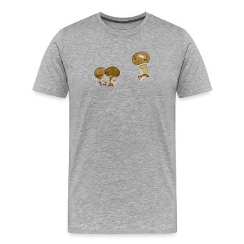 Watercolor Mushroom Duo - Men's Premium Organic T-Shirt - heather grey - Front - Damien (186cm)