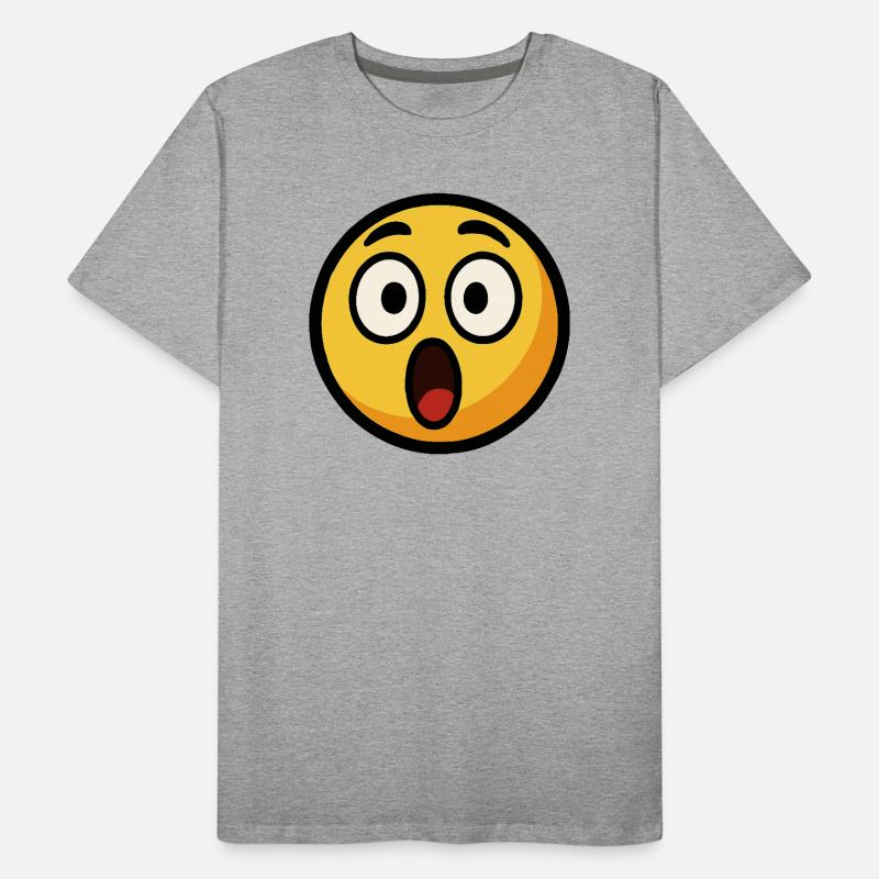 Visage prononcé par une émoticône effrayée T-shirt bio Premium Homme