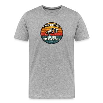 Je ne suis pas bruyant, je suis enthousiaste - T-shirt bio Premium Homme - gris chiné - Devant - Damien (186cm)
