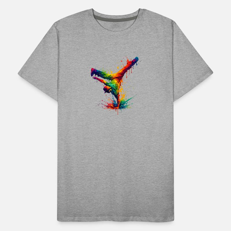 Hand Splashed Rainbow Dance Men's Premium Organic T-Shirt