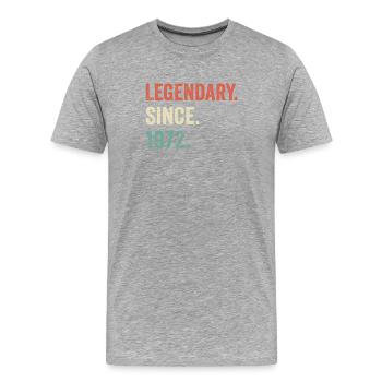 legendär seit 1972 - Männer Premium Bio T-Shirt - Grau meliert - Vorne - Damien (186cm)