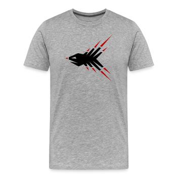 Poisson Éclat - Poisson Fantastique - T-shirt bio Premium Homme - gris chiné - Devant - Damien (186cm)