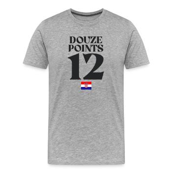 Douze Points 12 Eurovision Croatie - T-shirt bio Premium Homme - gris chiné - Devant - Damien (186cm)