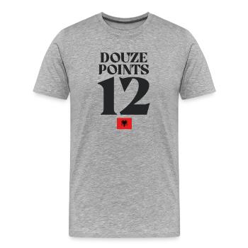 Doze Points 12 Eurovision Song Contest der albanischen Flagge - Männer Premium Bio T-Shirt - Grau meliert - Vorne - Damien (186cm)
