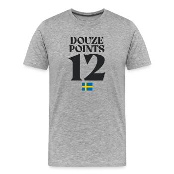 Douze points Suède Eurovision - T-shirt bio Premium Homme - gris chiné - Devant - Damien (186cm)