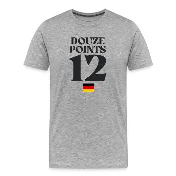 Douze points 12 Allemagne Eurovision - T-shirt bio Premium Homme - gris chiné - Devant - Damien (186cm)