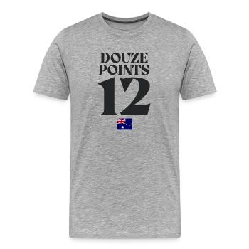 Douze Points Australie Eurovision - T-shirt bio Premium Homme - gris chiné - Devant - Damien (186cm)