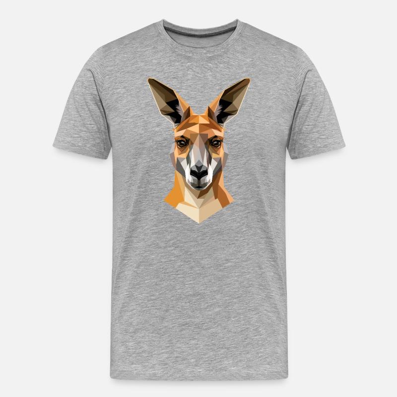 Känguru Australien Outback Wilde Süße Kängurus - Männer Premium Bio T-Shirt - Grau meliert