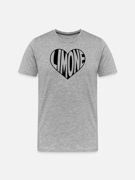 Limone Gardasee im Herzen - Männer Premium Bio T-Shirt - Grau meliert