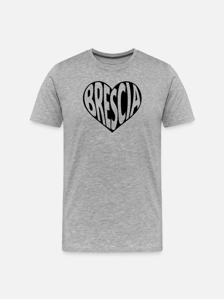 Brescia Heart Typography - Men's Premium Organic T-Shirt - heather grey
