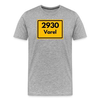 ALTE POSTLEITZAHL PLZ RETRO 2930 VAREL MEER& MÜHLE - Männer Premium Bio T-Shirt - Grau meliert - Vorne - Damien (186cm)