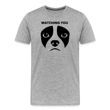 Dog View te regardant dire - T-shirt bio Premium Homme - gris chiné - Devant - Damien (186cm)