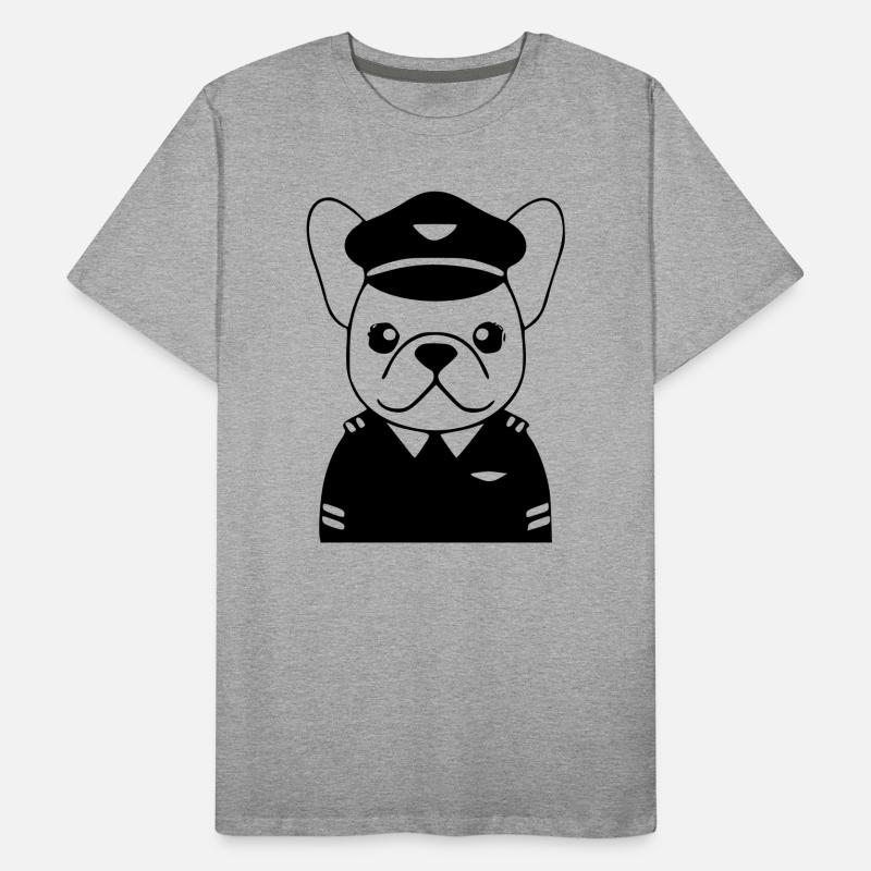 Uniforme de pilote français noir T-shirt bio Premium Homme