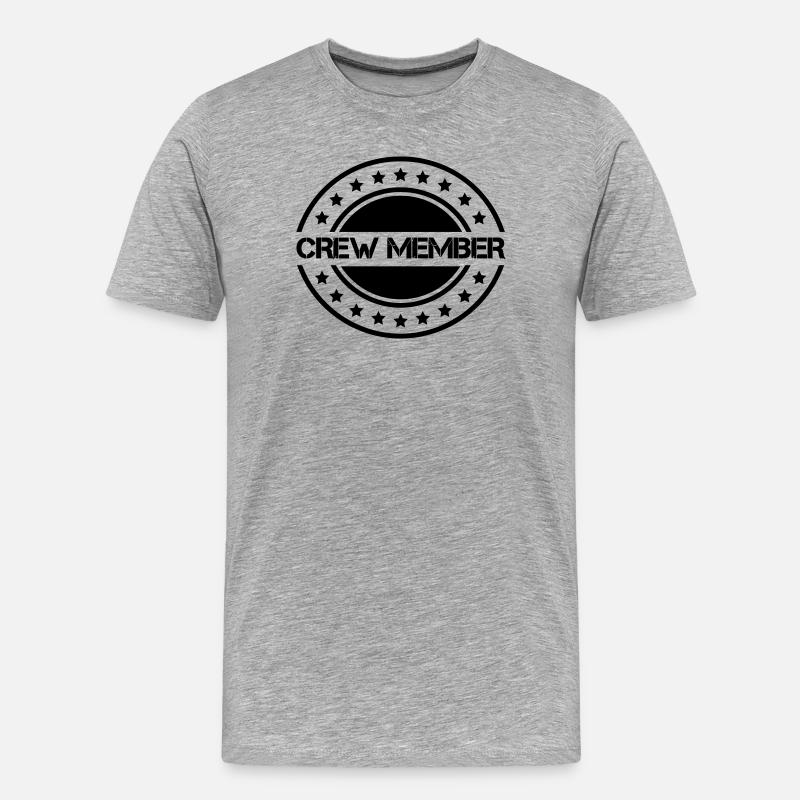 crew_member_sterne - Männer Premium Bio T-Shirt - Grau meliert