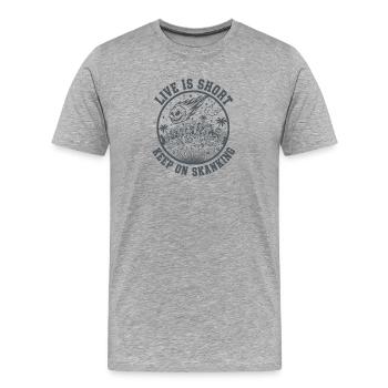 Live est court Keep on Skanking - T-shirt bio Premium Homme - gris chiné - Devant - Damien (186cm)