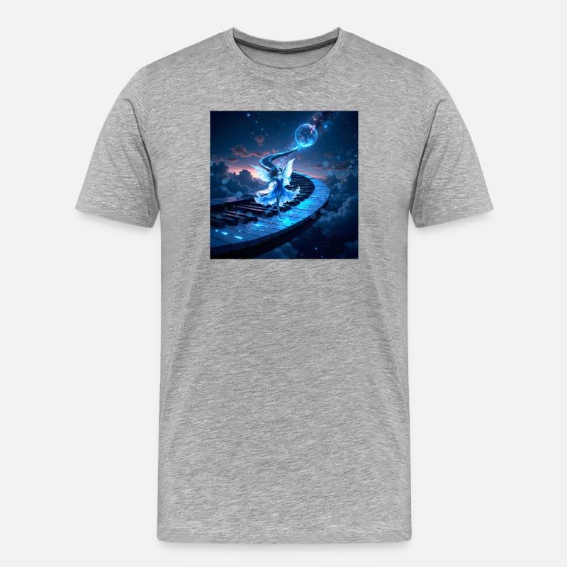 Chemin des Clés vers la Lune - T-shirt bio Premium Homme - gris chiné