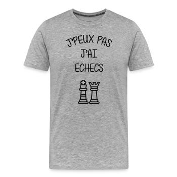 Ich kann keinen Schach-Humor-Club haben - Männer Premium Bio T-Shirt - Grau meliert - Vorne - Damien (186cm)