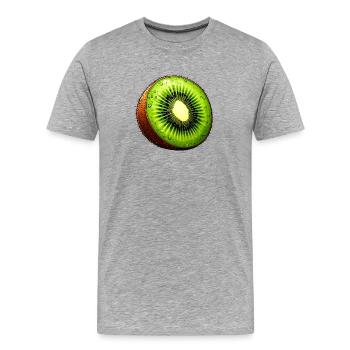 Kiwi - Männer Premium Bio T-Shirt - Grau meliert - Vorne - Damien (186cm)