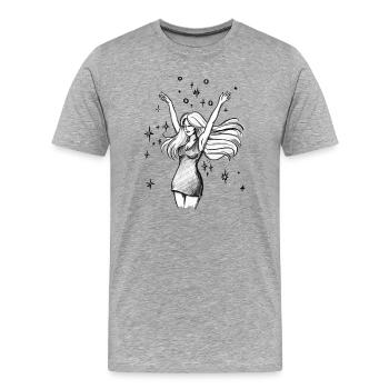 Dancing Woman Empowerment - Illustration - Men's Premium Organic T-Shirt - heather grey - Front - Damien (186cm)