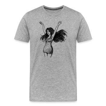 Dancing Woman Empowerment - Illustration - Men's Premium Organic T-Shirt - heather grey - Front - Damien (186cm)