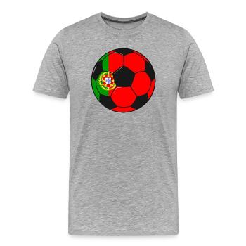 Fußballmannschaft Portugal - Männer Premium Bio T-Shirt - Grau meliert - Vorne - Damien (186cm)