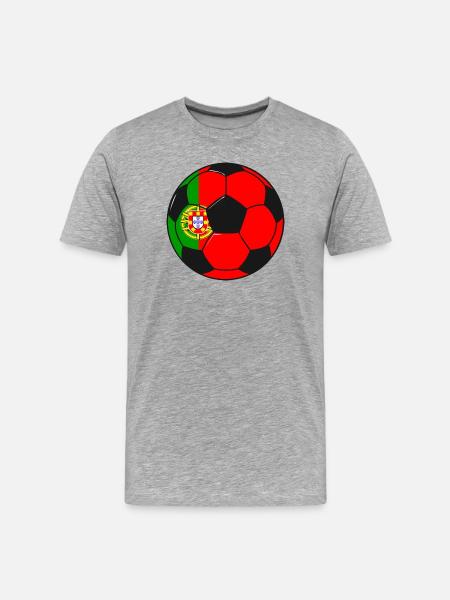 Fußballmannschaft Portugal - Männer Premium Bio T-Shirt - Grau meliert