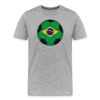 Football_team_Brazil - Männer Premium Bio T-Shirt - Grau meliert - Vorne - Damien (186cm)