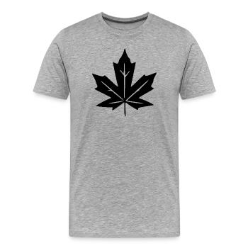 Ahorn Blatt Blätter Geschenk Naturliebhaber  - Männer Premium Bio T-Shirt - Grau meliert - Vorne - Damien (186cm)