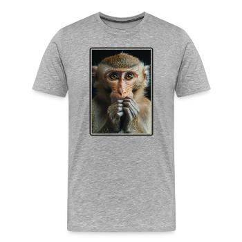 Macaque Macaque - Men's Premium Organic T-Shirt - heather grey - Front - Damien (186cm)