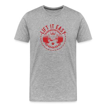 Fitness Motivation Bodybuilder Lift It Easy - T-shirt bio Premium Homme - gris chiné - Devant - Damien (186cm)