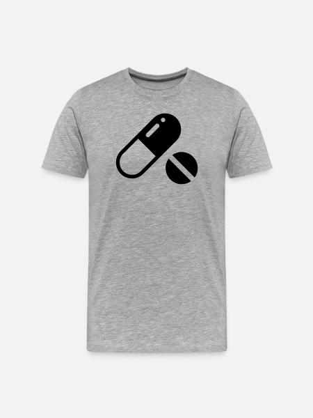 Pills Pillen Tabletten - Männer Premium Bio T-Shirt - Grau meliert