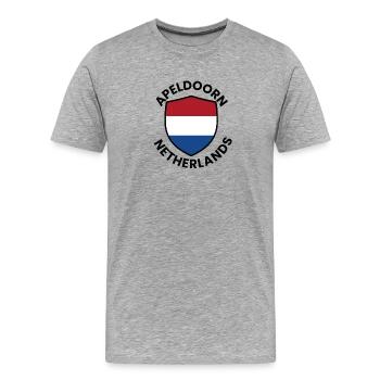Apeldoorn Shield Netherlands - Men's Premium Organic T-Shirt - heather grey - Front - Damien (186cm)