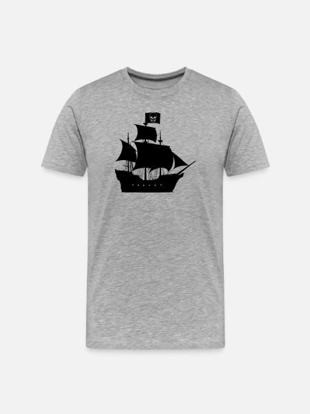 Pirate ship - Men's Premium Organic T-Shirt - heather grey